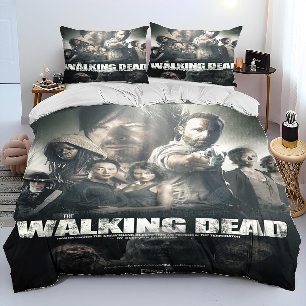 Skräck TV The Walking Dead Lincoln Påslakan Sängkläder Set Påslakan Sängset Täcke Örngott King Queen Storlek Sängkläder Set