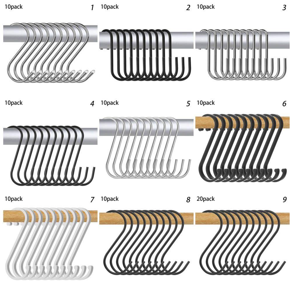 10 Stück Haushaltsorganizer Halter Aufbewahrungsregal Aufhänger Klammern Haken S-förmiger Haken