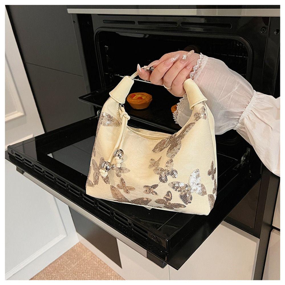Butterfly Hanfu Embroidery Handbag Sequin Shoulder Bag Portable Cheongsam Bag Women