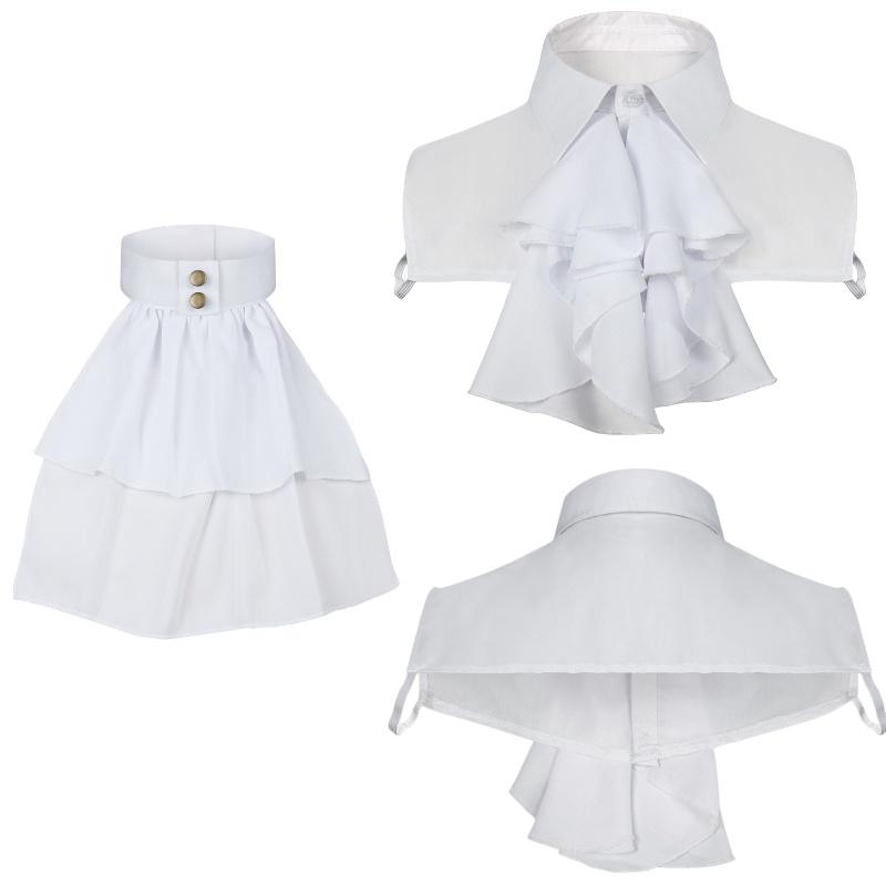 French Shirt Vintage False Collars White Lace Peter Pan Collar Unisex Medieval
