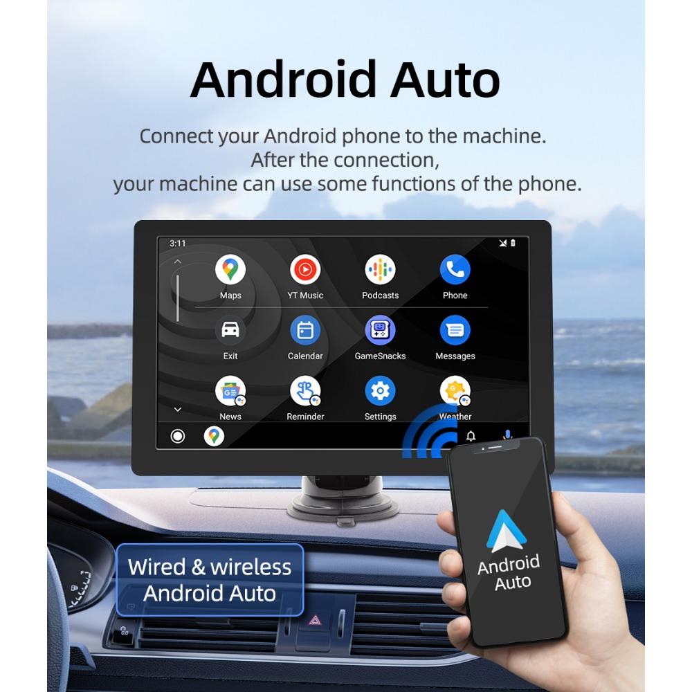 Reakosound 9" Smart Display Wireless CarPlay and Android Auto Smart Screen AI Voice Netflix YouTube Support 2 Easy To Install Brackets