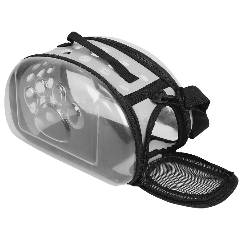 Outdoor Collapsible Pet Carrying Bag Transparent Cat Puppy Carrier Shoulder CageGray S