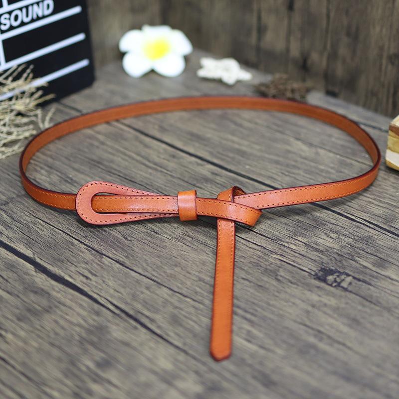 Women s Summer Fashion Knot Belt - Genuine Leather Waist-Cinching Accessory for Suits, Skirts, and Sweaters