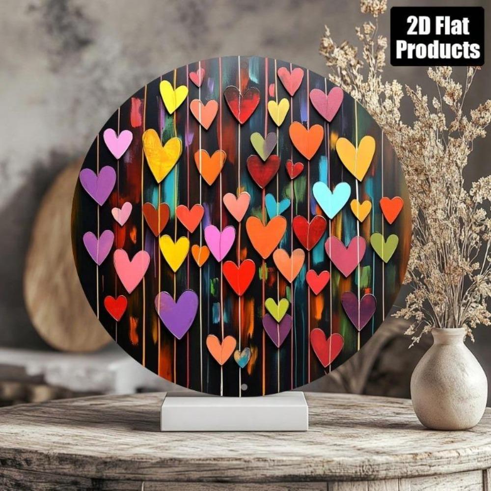 Vibrant Heart Aluminum Metal Tin Sign Wall Art Decor For Home Bar Cafe Valentine Gift