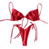 Women's Swimwear Solid Colour Bikini Strappy Swimsuit Split Swimsuit Set