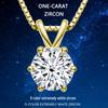Collana a forma di orecchie di coniglio in Moissanite: Elegante Collana di Lusso con Pendente Rotondo da 1 Carato per Donna