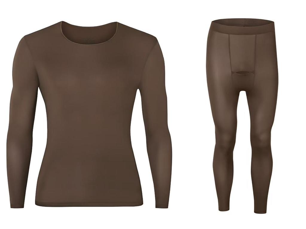 Men's Hyaluronic Acid Moisturizing Warm Base Layer Set - Long Sleeve Top & Pants for Autumn