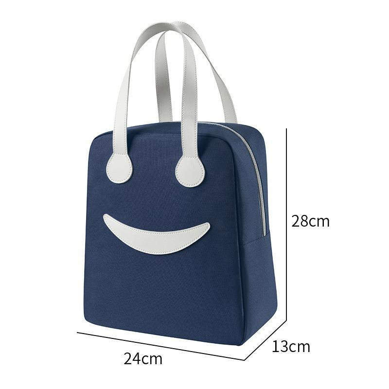 Large Capacity Corduroy Bento Bag for Work and School - Insulated and Portable with Strap