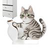 Cat Pushing Vase Decor Fridge Magnet Home Office Memorial Box Cat Whisker Collection Gift for Cat Lovers