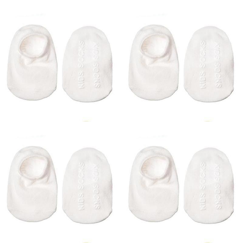 

4 пары милых противоскользящих носков для маленьких девочек и мальчиков, однотонные летние хлопковые носки унисекс до щиколотки M белый