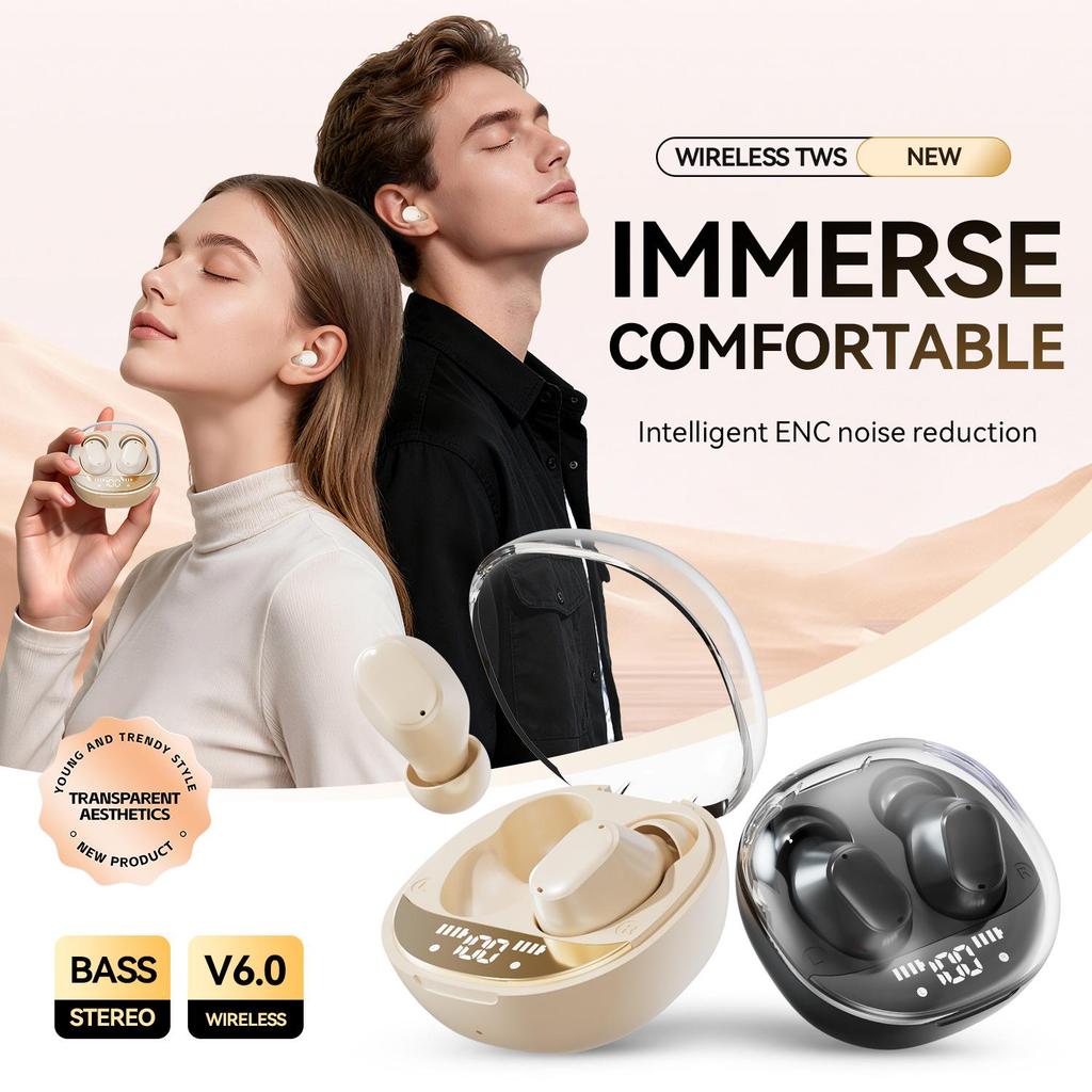 M150 Mini Noise-Cancelling Invisible Bluetooth Earbuds - Cute, Comfortable, and Truly Painless Long-Wear In-Ear Design