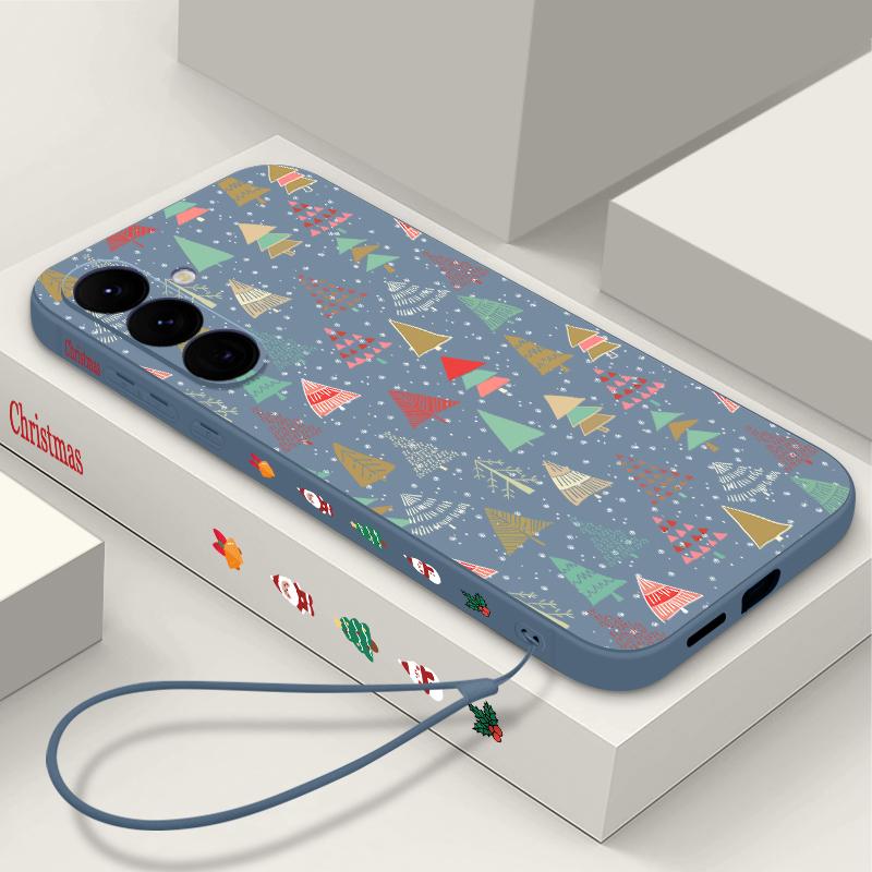 Christmas Phone Case For Samsung Galaxy A56 A17 A26 A16 A36 A55 A54 A53 A15 S24 S25 FE S25 S22 S23 Ultra Shockproof Lanyard Cover