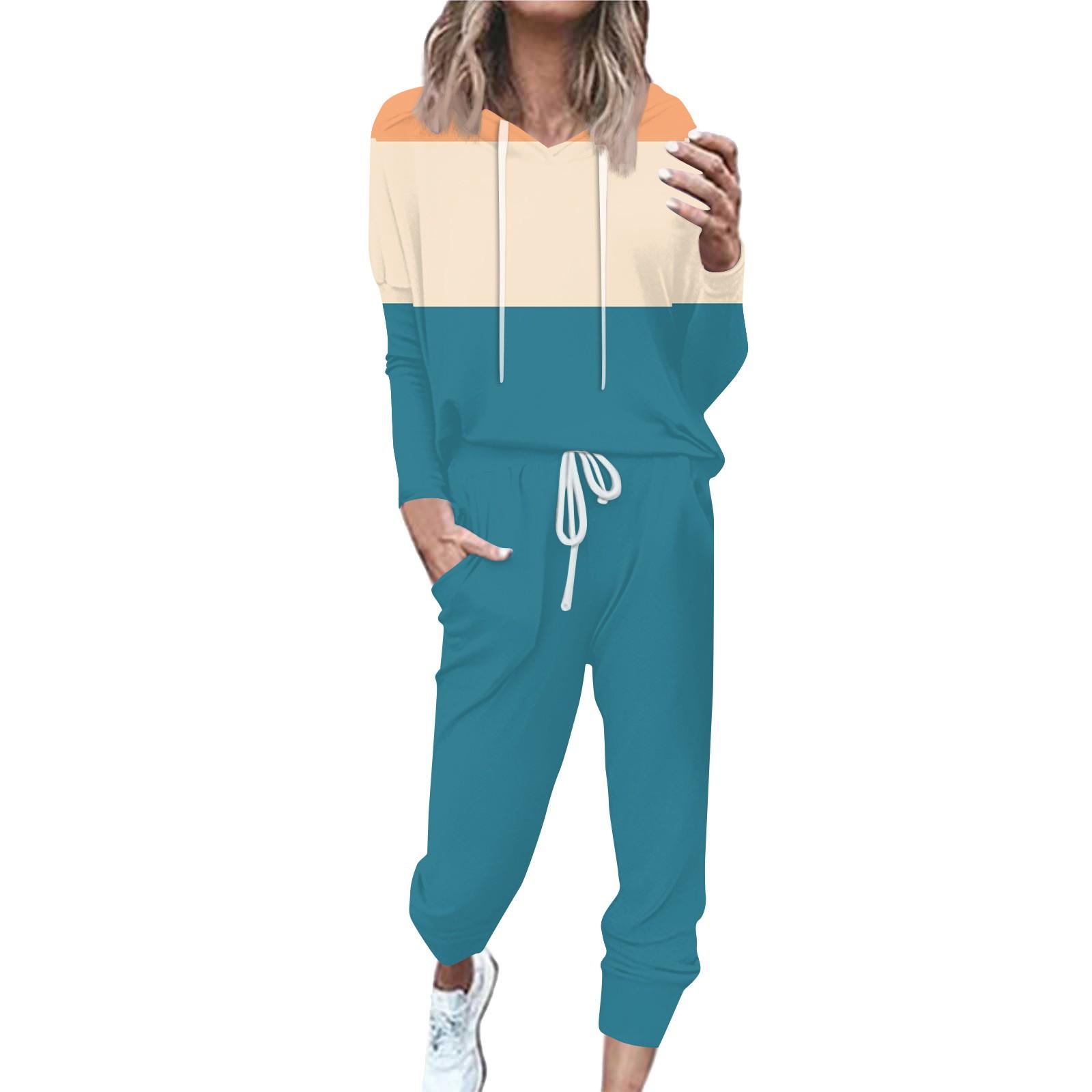 

Женский полосатый спортивный костюм из 2 предметов, удобная толстовка с капюшоном, спортивные штаны для занятий йогой и тренировкой XXL