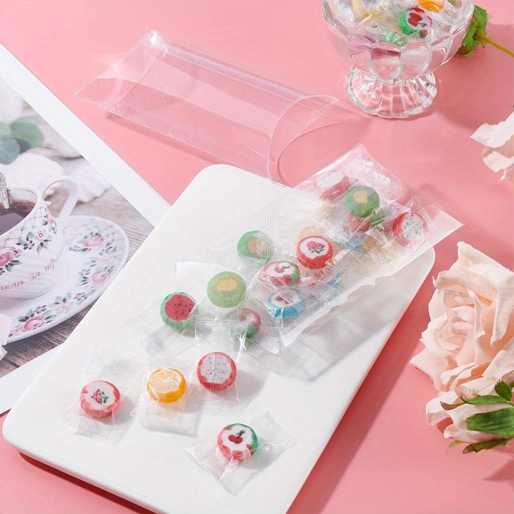 30pcs Clear PVC Plastic Pillow Boxes Sturdy Transparent and Reusable Small Gift Candy Cookie Packaging Containers