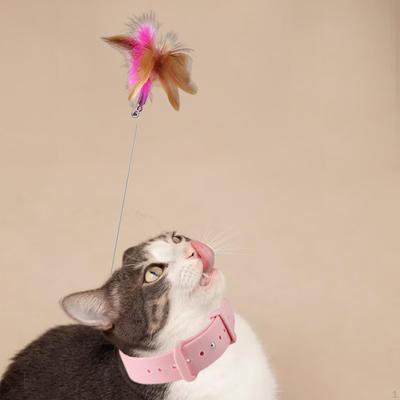 Envoltório de pescoço para provocação de penas de gato, brinquedo interativo de treinamento para melhorar o QI, varinha de provocação