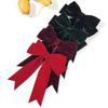 Autumn Winter Red Velvet Bow Ribbon Hair Clip For Women Fashion Retro Ponytail Back Of The Head Bow Hairpin Hair Accessories