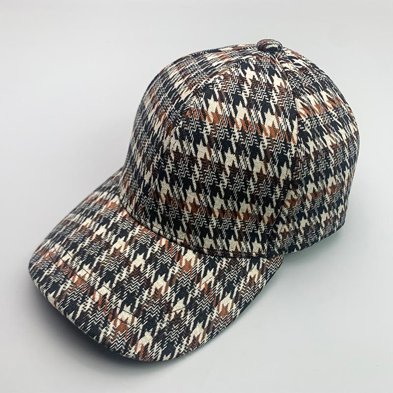 Retro Fashion British Style Houndstooth Men Women Baseball Hats Cotton Breathable Streetwear Classic Casual Sport Unisex Caps