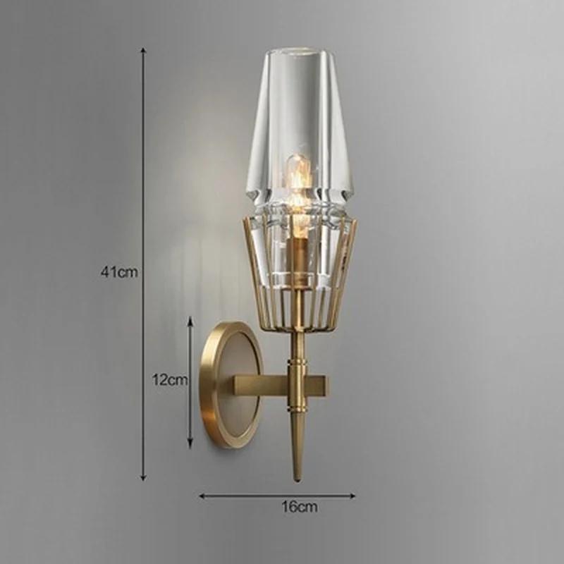 Copper Loft Nordic Wall lamp American Industry Retro Art Glass Simple Personality Aisle Bedroom Machine Head Wall Lamp Archaize
