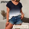 JPNTKY Women's Fashion Casual V-Neck Short Sleeve Blouses & Shirts