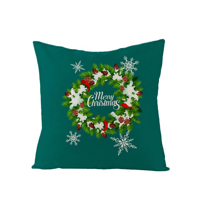 Christmas Polyester Pillow Cover Cartoon Digital Print Cushion Cover New Home Decoration Cushion Cover