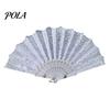 Chinese Style Sturdy Plastic Rib Fan Vintage Lace Folding Portable Floral Pattern Elegant Handheld Lightweight for Tea Wear Hand Dance Performance