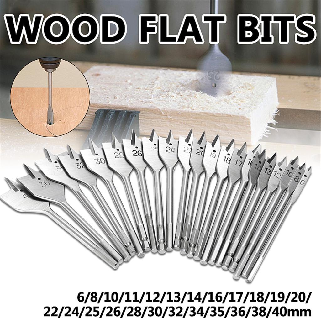 13pcs 1//4/" Handle Woodwork Flat Drill Bit Set Hole Saw Opener Bench Drill Tools