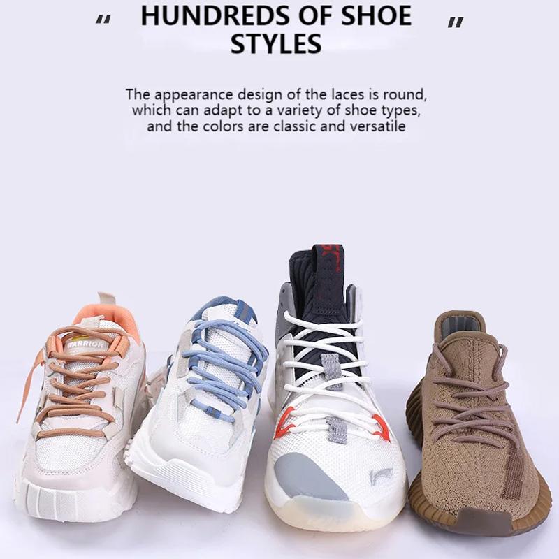 1Pair Round Shoelaces for Sports Boot Sneaker Shoe Laces Solid Shoes Strings Classic Athletic Sports