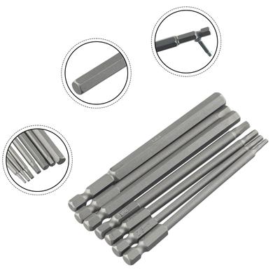 Sada skrutkovačov s šesťhrannými bitmi 1/4 palcová stopka 100 mm dĺžka vrták