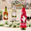 Creative Knitted Christmas Wine Bottle Cover Featuring Adorable Rudolph Design For Festive Table Decor