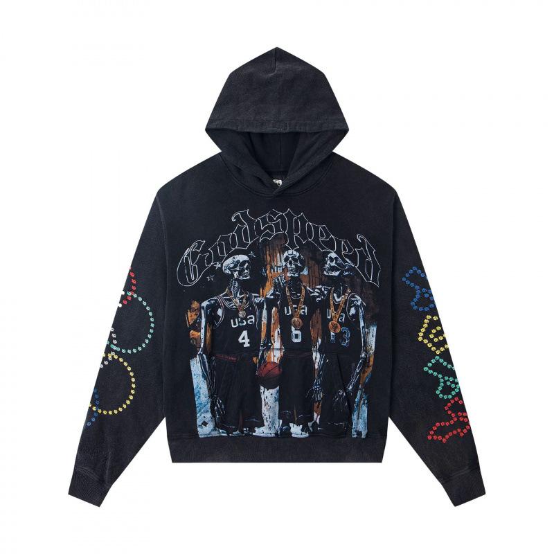 odspeedss autumn and winter new direct injection printing wash water retro pure cotton hip hop beauty trend hoodie sweater