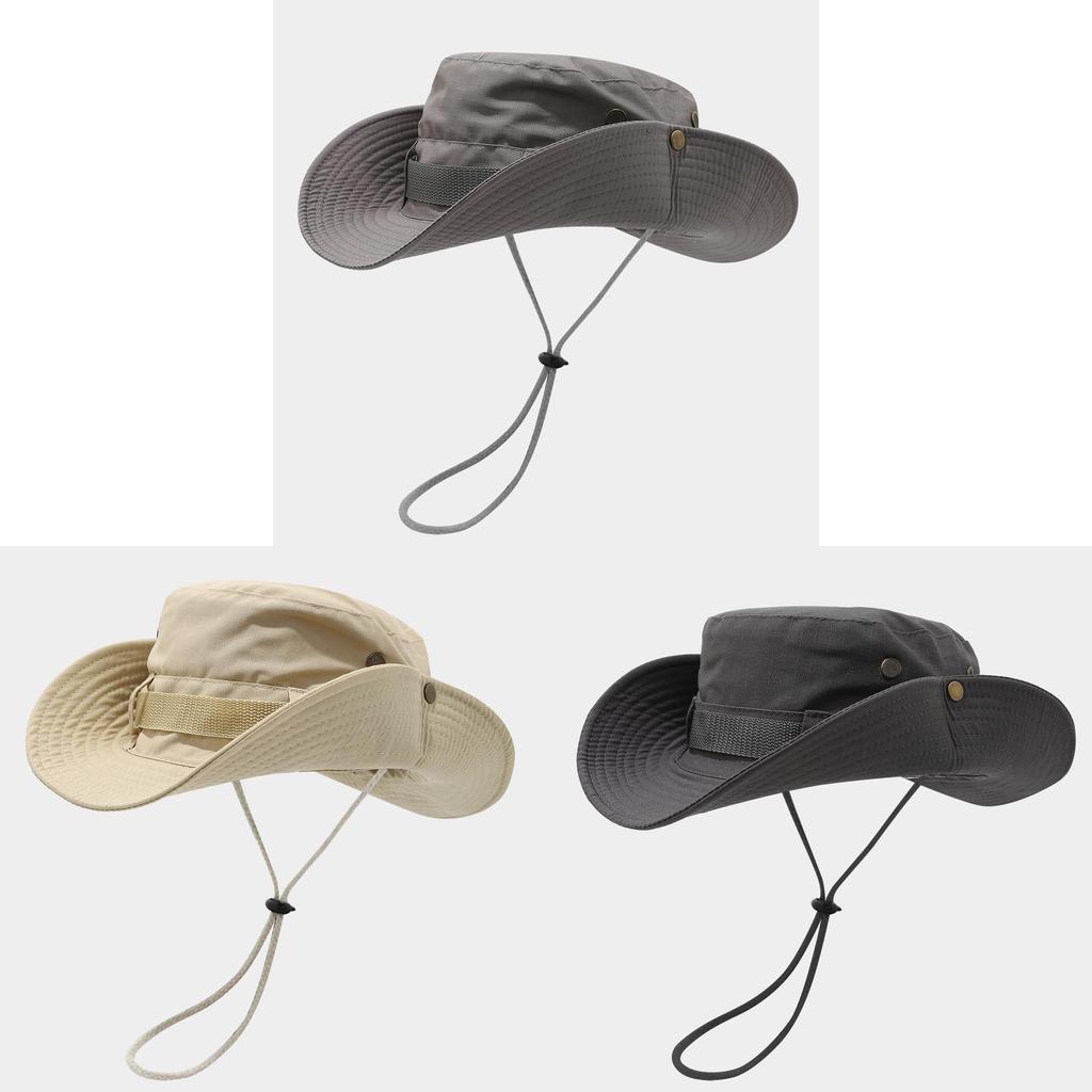 Wide Brim Fisherman Hat For Men Women Sun Protection Breathable Outdoor Summer Accessory