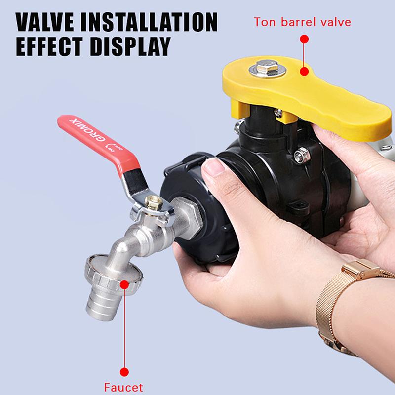 Heavy Duty Brass Ibc Tote Ball Valve Adapter With Leak Proof Gaskets Perfect For Garden Watering Rain Liquid Transfer