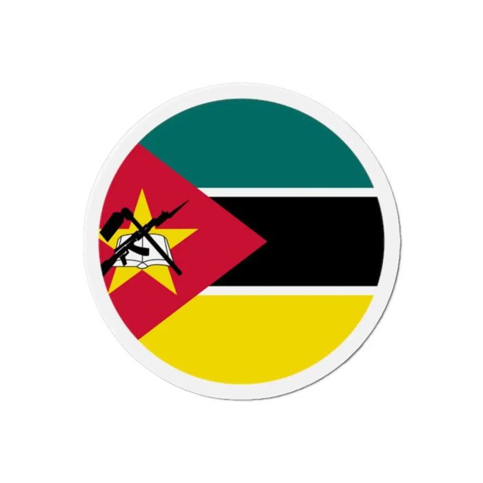 Aimant Rond - Mozambique - 8 cm - Multicolore - 50 pièces - Résine synthétique