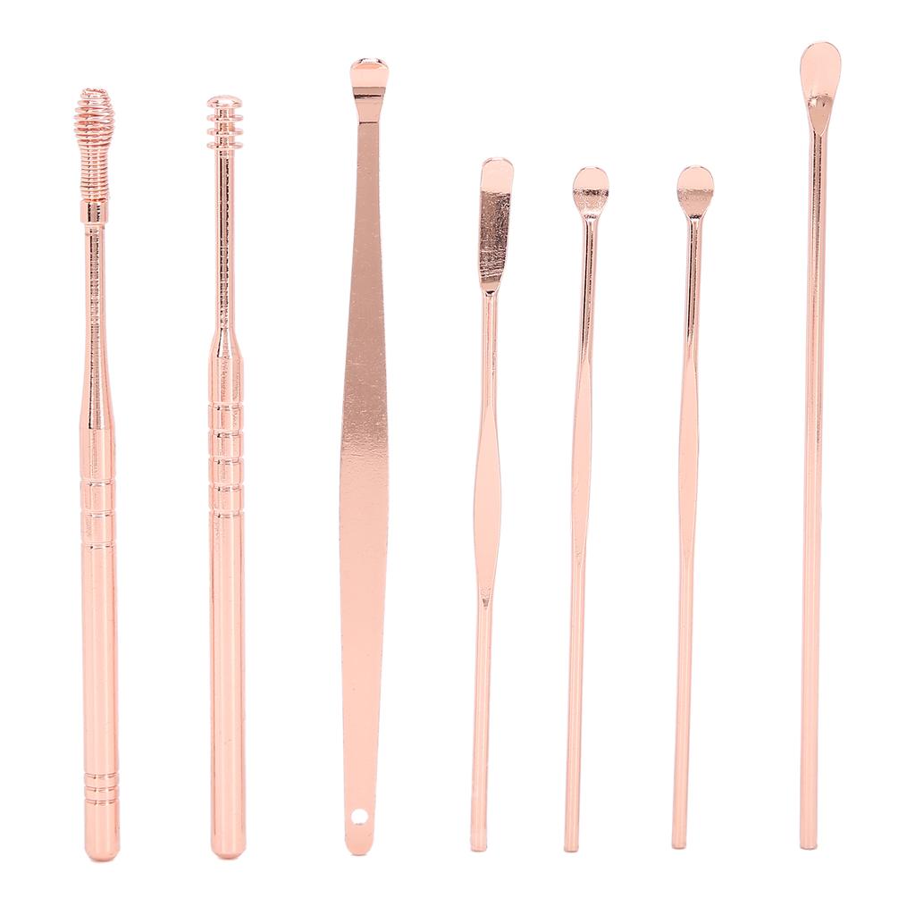 Stainless Steel Spiral Ear Wax Cleaner Set Portable Ear Pick Spoon Earwax Removal Tool Kit
