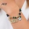 Daily Wear Bracelet 2026 Soccer Game Themed Sparkling Rhinestones Inlaid Durable Beads Rust Resistant Football Jewelry Accessory Rust-resistant