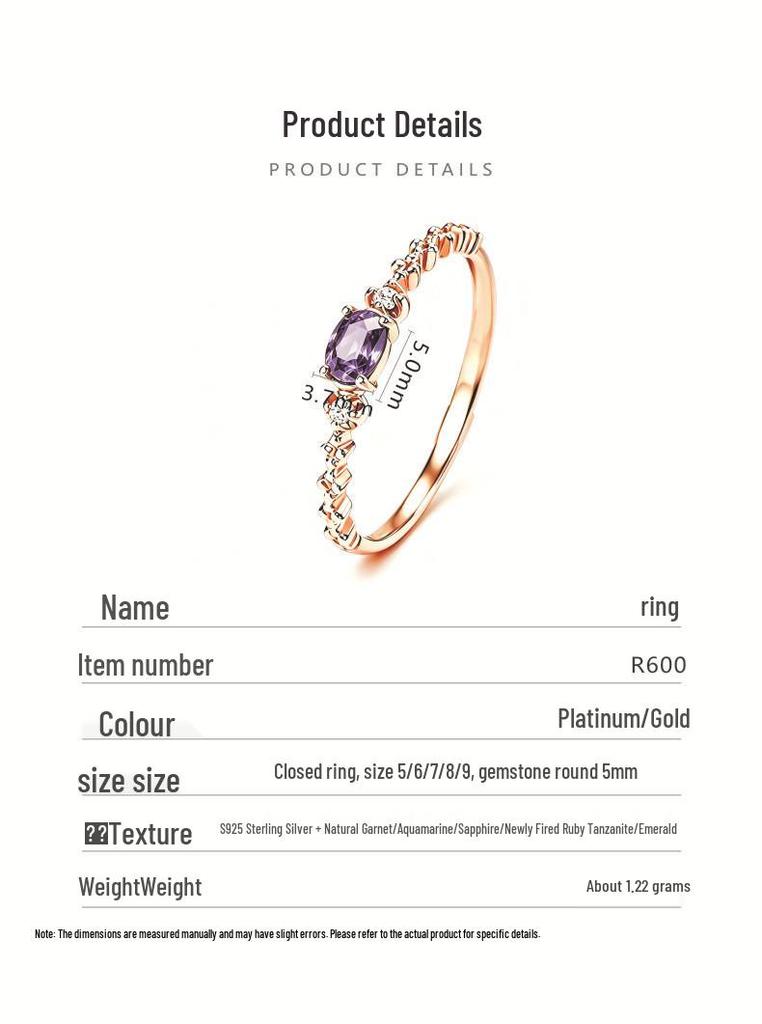 Twelve Zodiac S925 Sterling Silver Adjustable Ring with Colorful Gemstones for Women