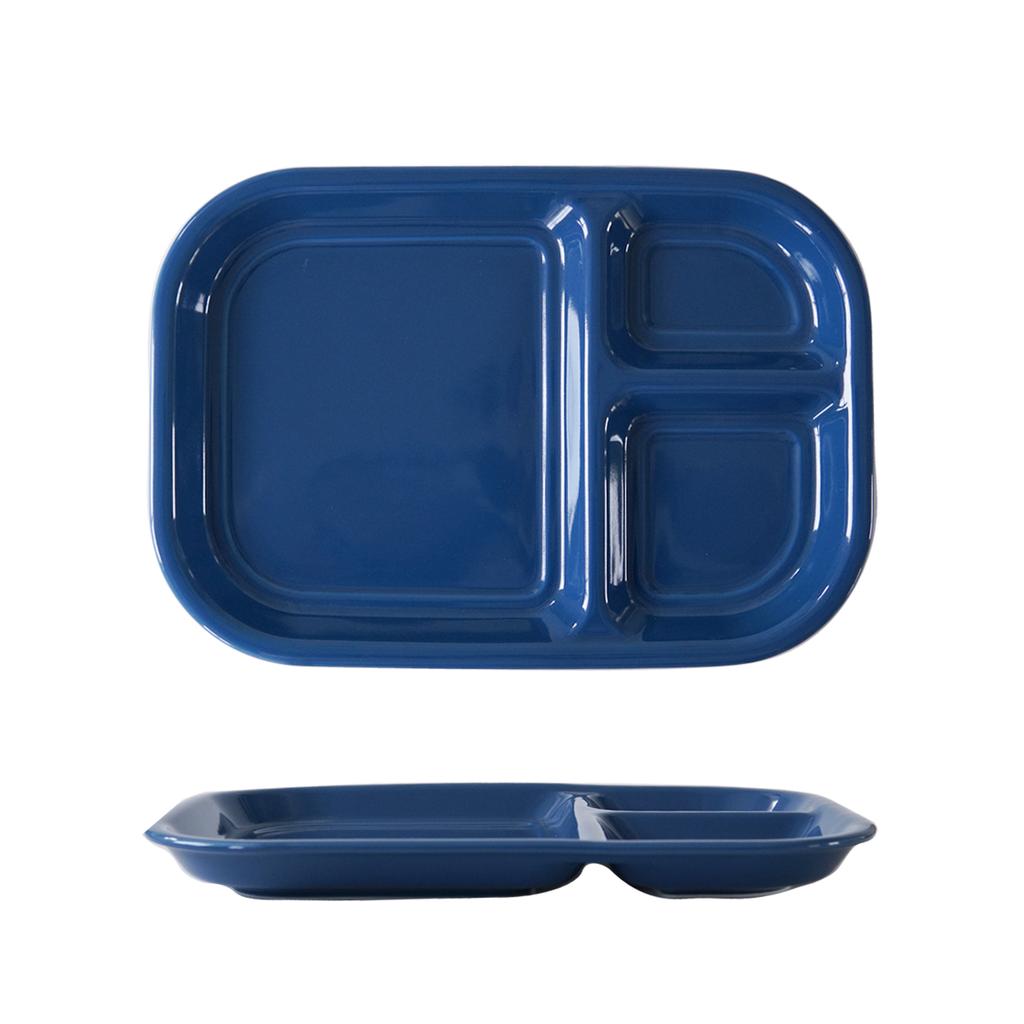 1 Stück einfache geteilte Keramik-Speiseteller, geeignet zum Servieren von Snacks und Pommes Frites, Burgern und Fried Chicken, ideal für tägliche Familienmahlzeiten, Salate
