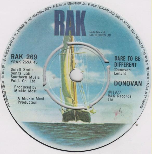 

7inch Record DONOVAN - Dare To Be Different RAK269 RAK 1978 UK Rock Used