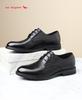 Red Dragonfly Men's Leather Business Shoes - Genuine Cowhide Soft Sole, Ideal for Spring/Autumn Office or Wedding.