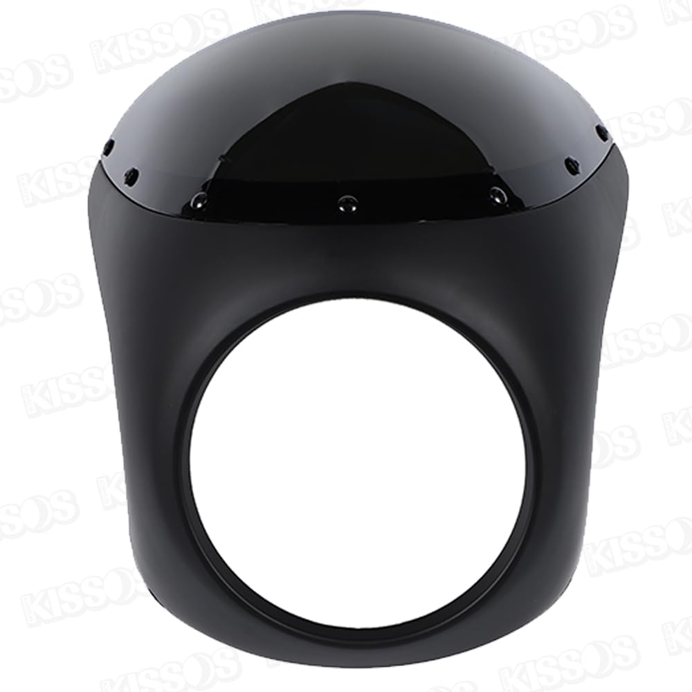 Motorcycle Cafe Racer Front Cowl Rocket Bikini (Matte Black/Smoked Glass)