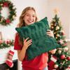 Christmas Pillowcase, Plush Snowflake, Christmas Tree, Embroidered Wool, Living Room Sofa Cushion, Holiday Party Decoration Pillow Cover