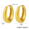 Elegant Gold Color Oval Hoop Earring for Woman Metal Elegant Vintage Geometric Statement Luxury Earrings Party Jewelry Gifts