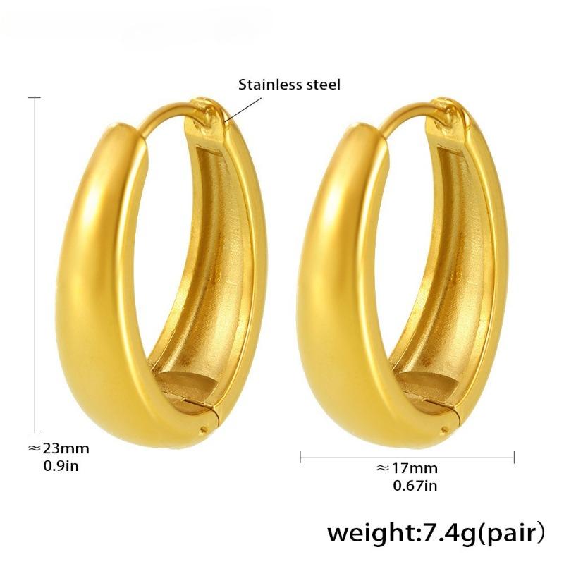 Elegant Gold Color Oval Hoop Earring for Woman Metal Elegant Vintage Geometric Statement Luxury Earrings Party Jewelry Gifts