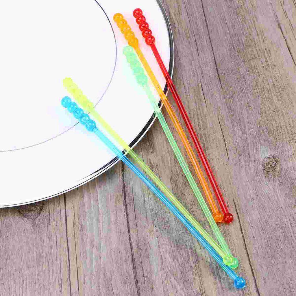 Sada 50 ks Muddler Cocktails Tool Tool na míchání kávy Swizzle Sticks Tropické míchací tyčinky Akrylová míchadla