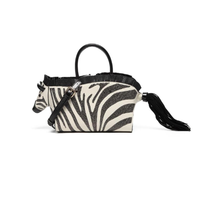 Spring/Summer New Zebra Beaded Sequin Personality Styling Single Shoulder Crossbody Mobile Phone Purse For Women