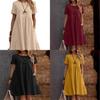 Vintage Cotton Linen Summer Dress With Pockets And Pleated Details For Women