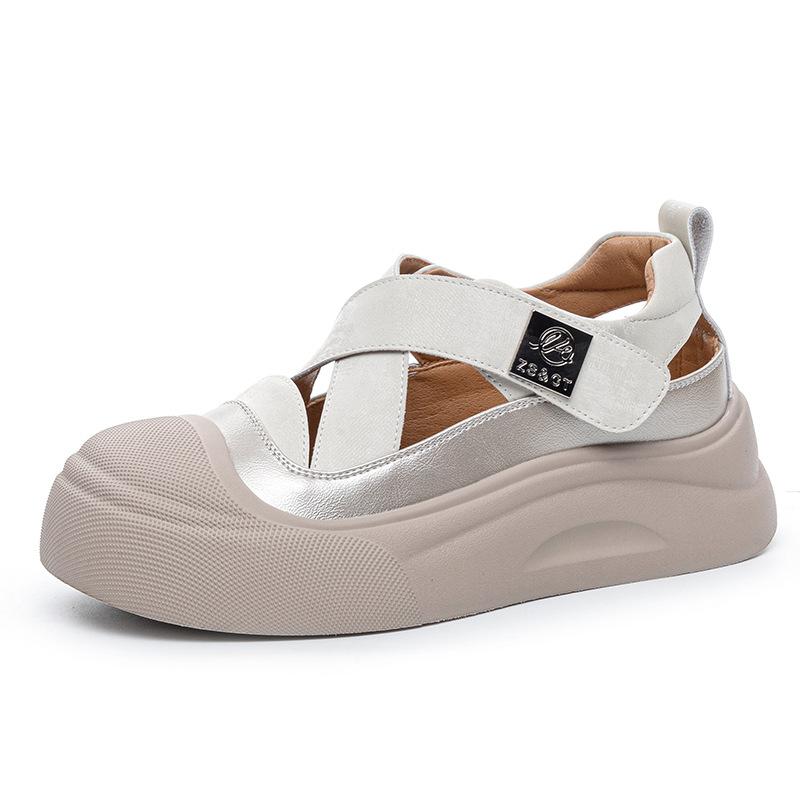 Thick-soled hollow sandals summer new Baotou casual sports board shoes breathable super fire Roman sandals