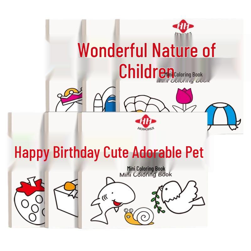 Convenient Mini Coloring Book for Kindergarten Kids: Doodling & Watercolor Fun