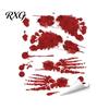 PVC Scary Footprint Decals Halloween Horror Stickers, with Spooky Handprints Footprints Printed, Self-adhesive Skeleton Wall Art Decals, for Party And
