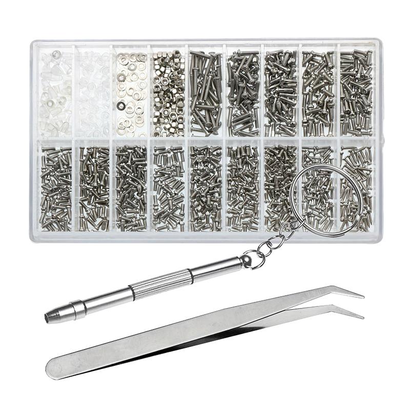 Ultimate 18-In-1 Glasses Repair Screw Kit | Precision Nose Pads, Spacer Caps & Frameless Screws For Eyeglass Adjustments & Maint